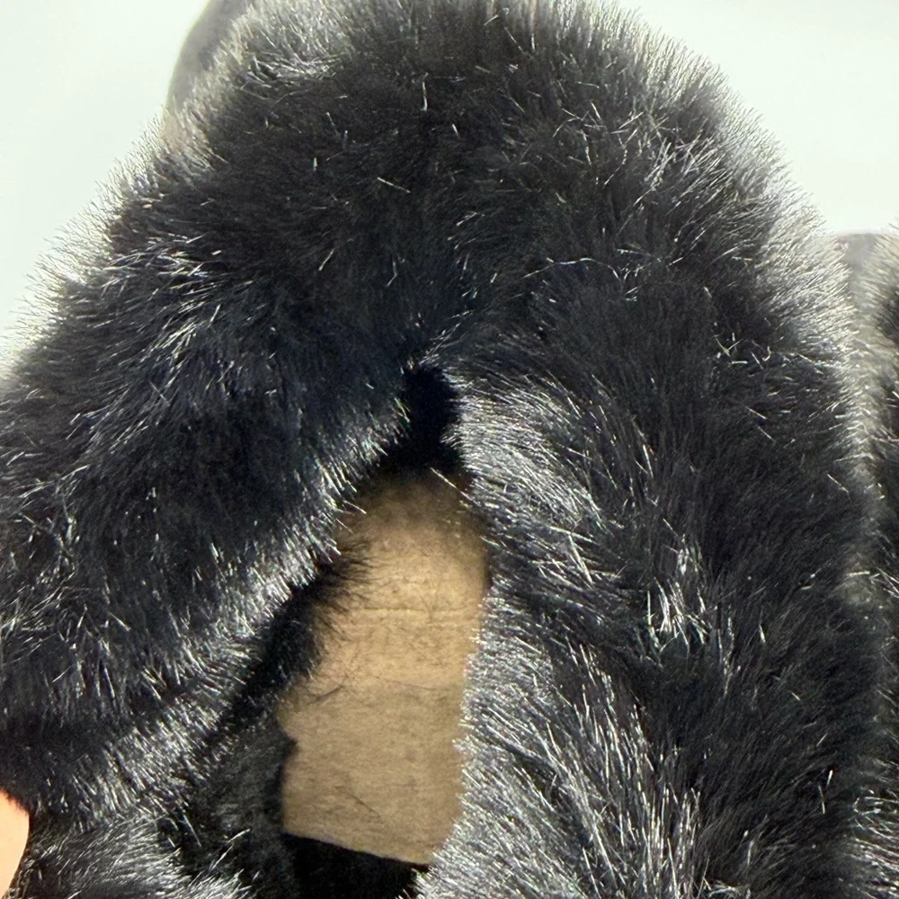 Brand New Women's SO Paulina Black Faux Fur-Lined Winter Boots Size 8.5